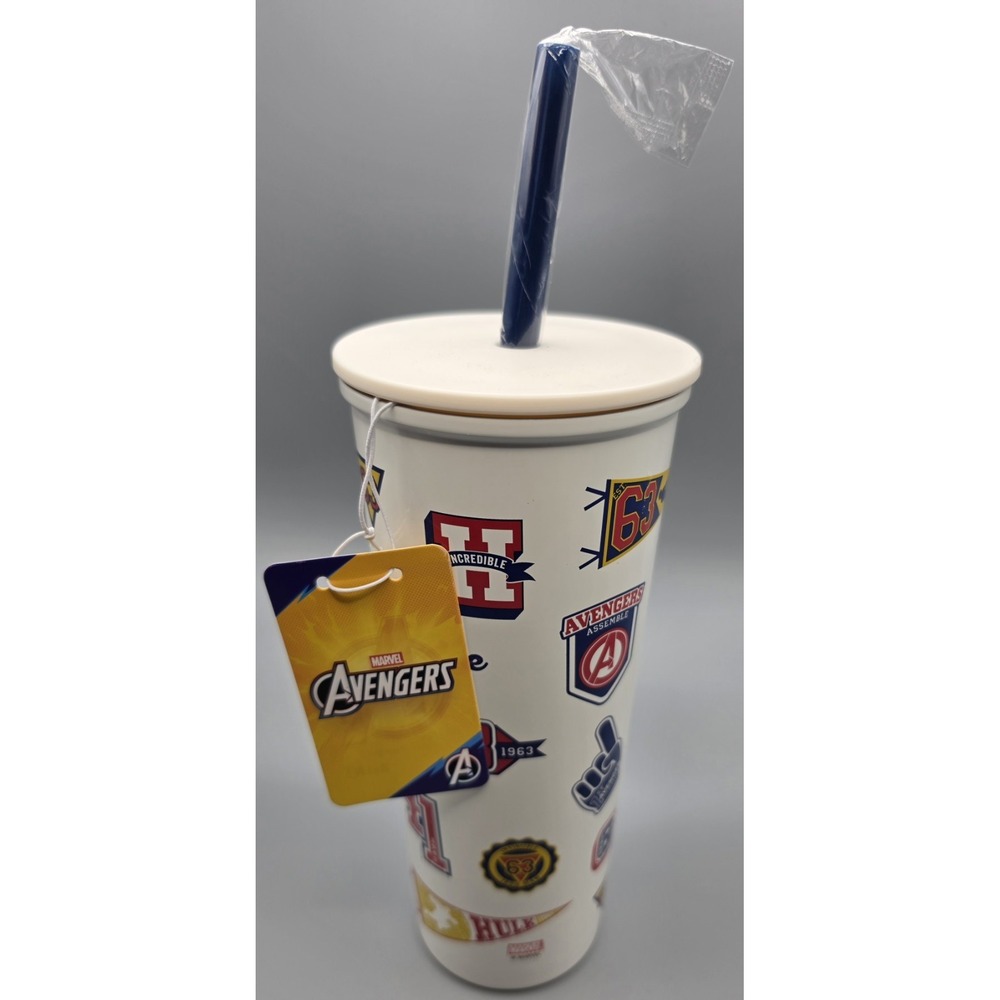 Marvel Avengers Insulated Tumbler Straw 24oz Zak Designs Hulk Iron Man New